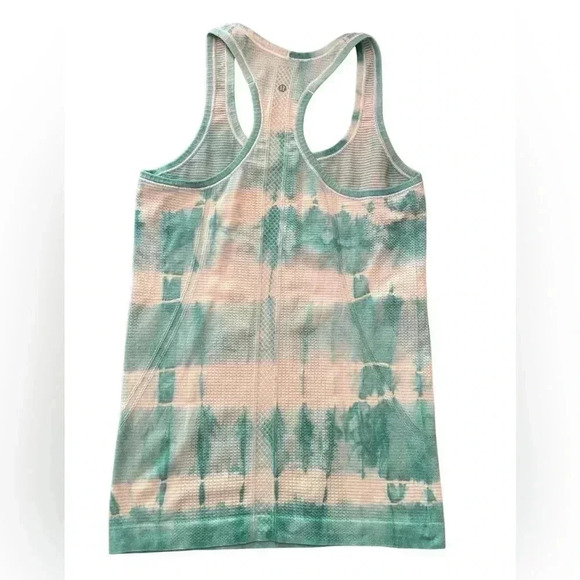 Lululemon Heathered Tranquil Blue Tie Dye Swiftly Tech Racerback Tank Size 4 - Picture 7 of 10